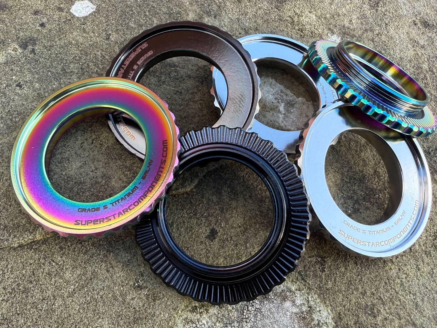 Titanium Centrelock Rotor Lockrings - Pair