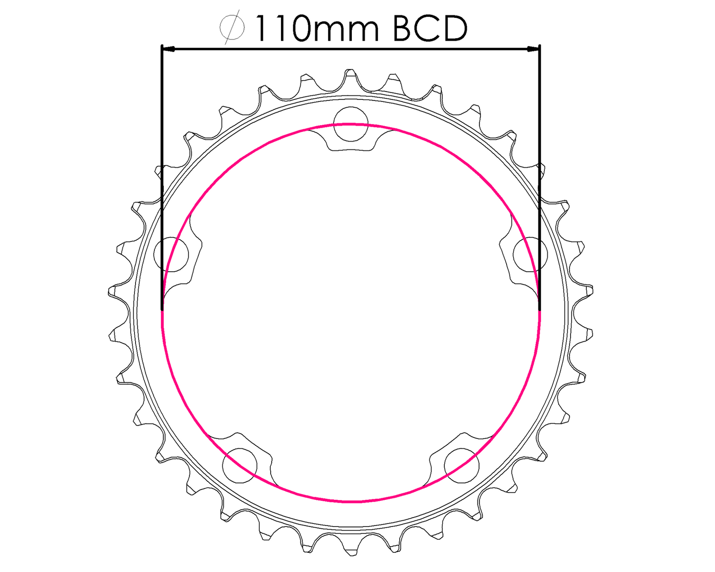 110BCD Raptor Oval Chainring - UK MADE