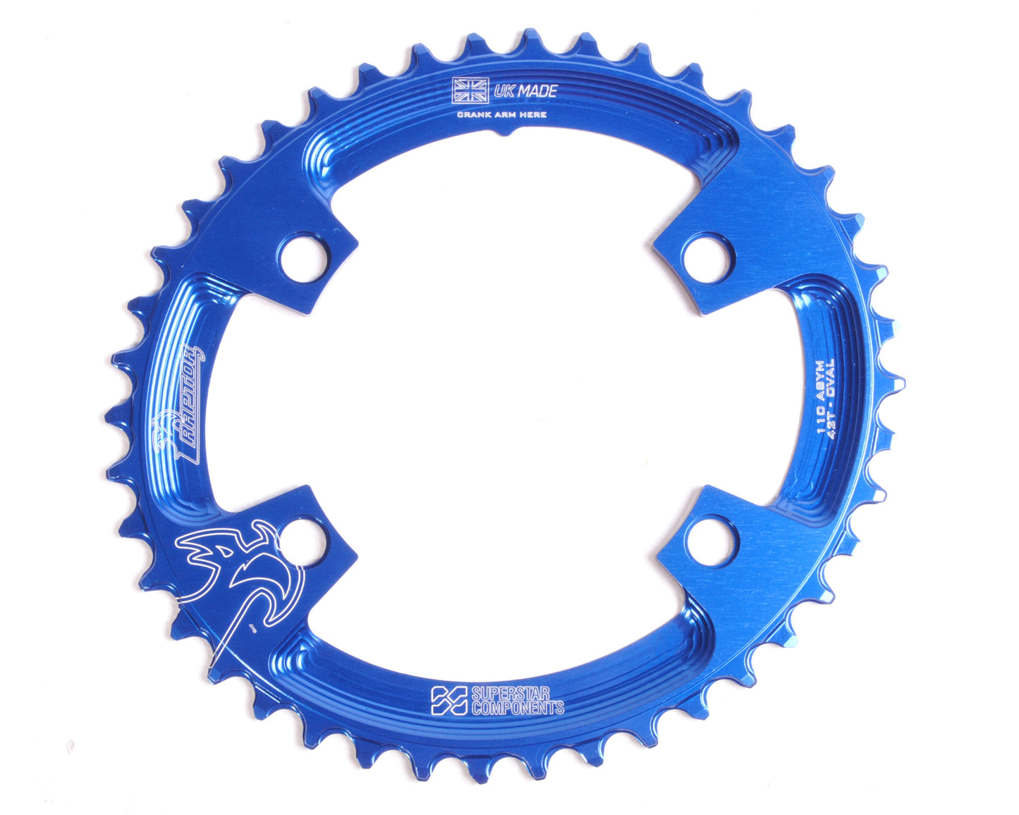 110ASYM Raptor Oval Chainring - UK MADE