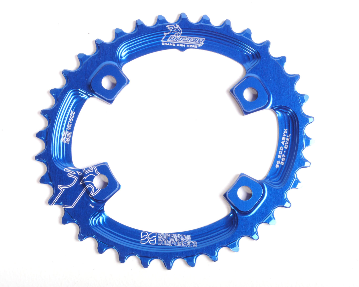 96ASYM Raptor Oval Chainring - UK MADE