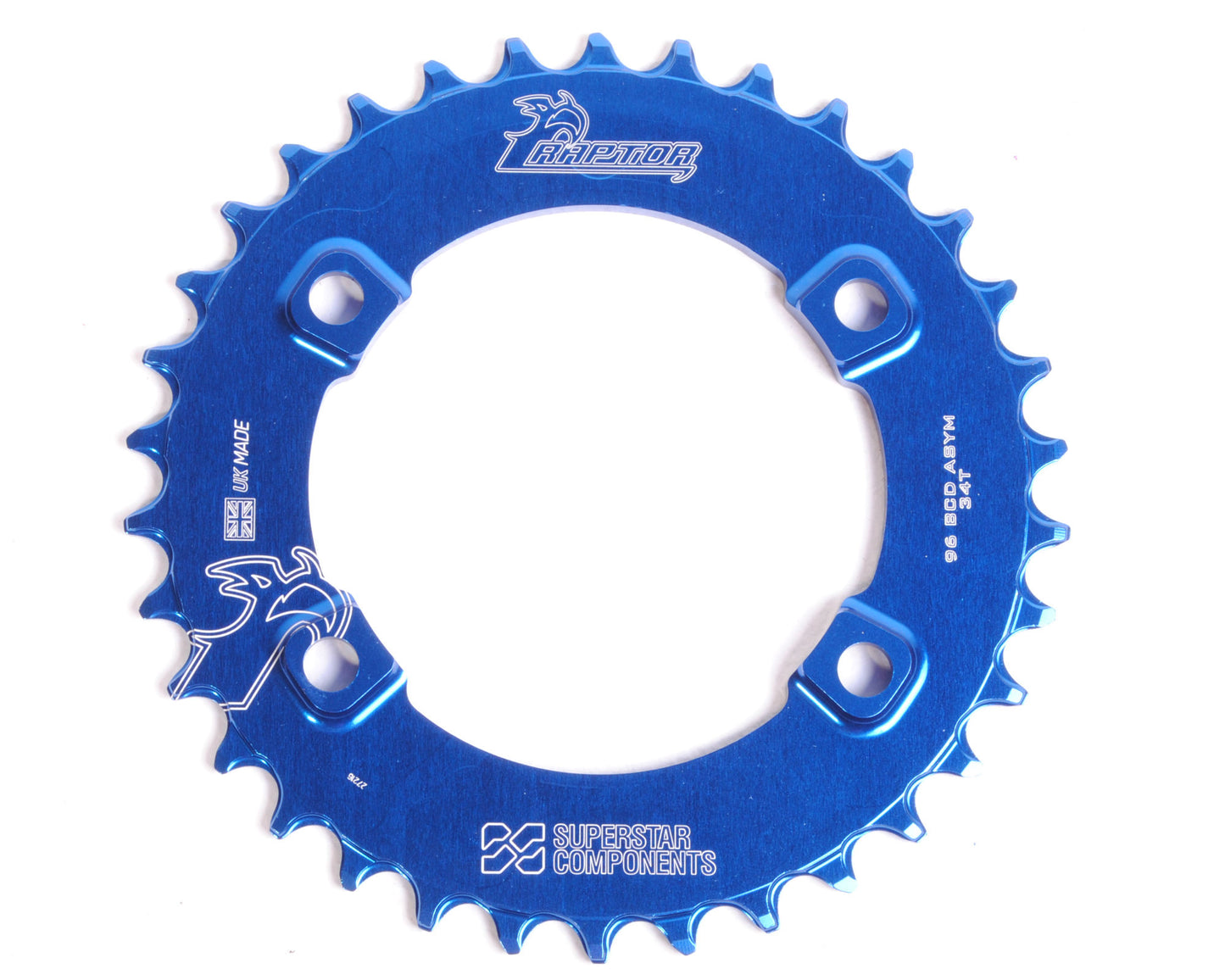 96 Asymetric Raptor Chainring - UK MADE